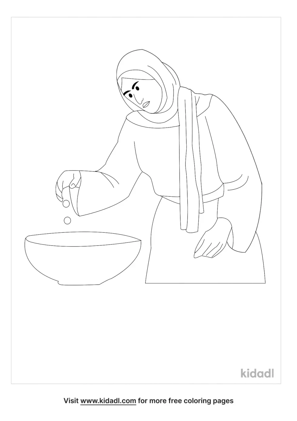 Mark 12:41-44 Coloring Page