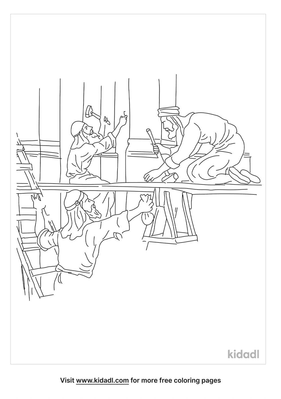 King Joash Fixing Temple Coloring Page