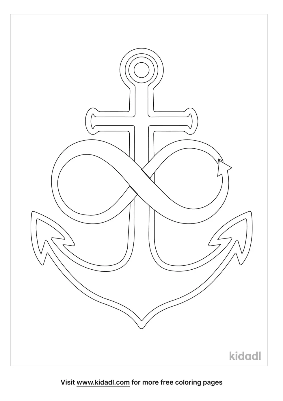 Anchor With Infinity Sign Coloring Page | Kidadl