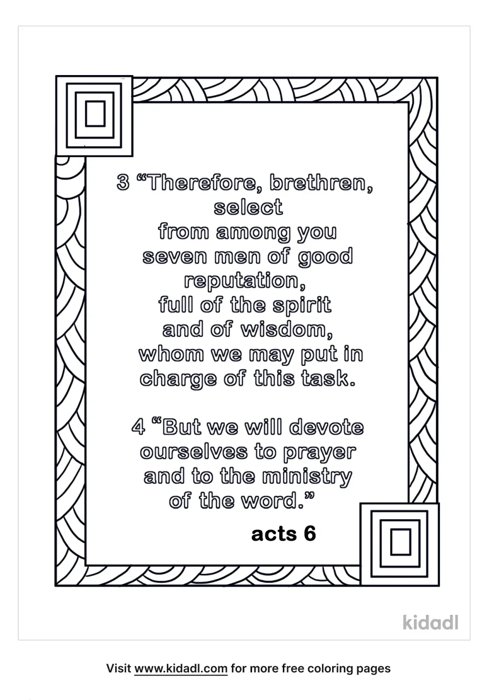 Acts 6 Coloring Page