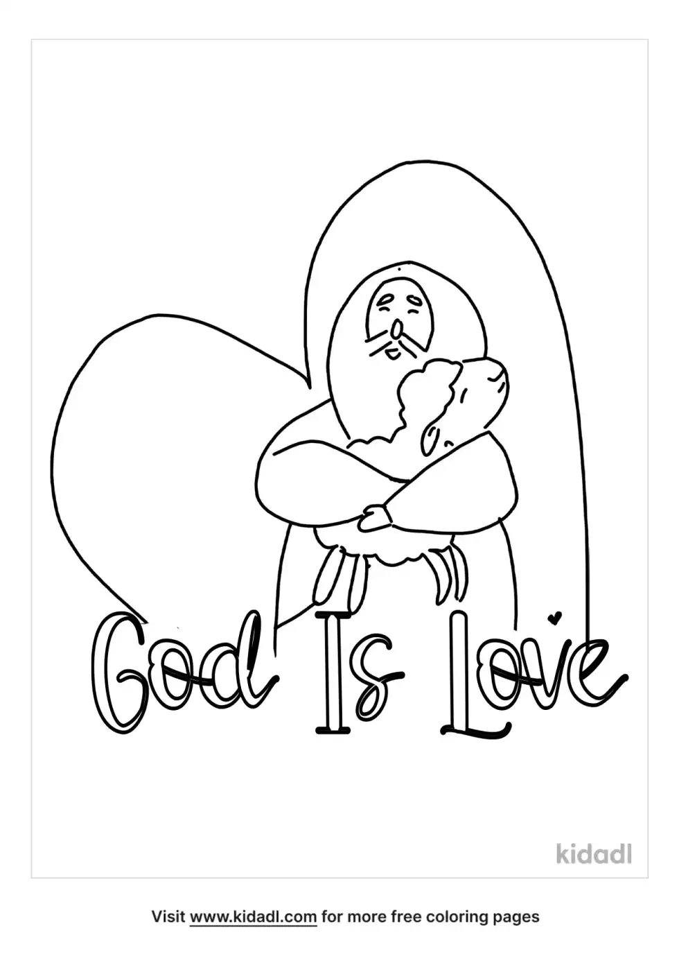 God Is Love Coloring Page