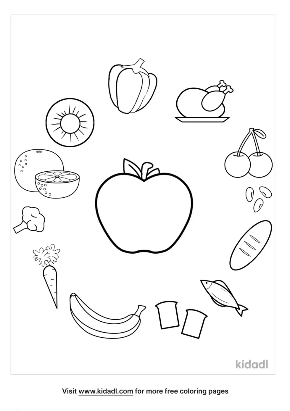 Foods That Are Good For You Coloring Page