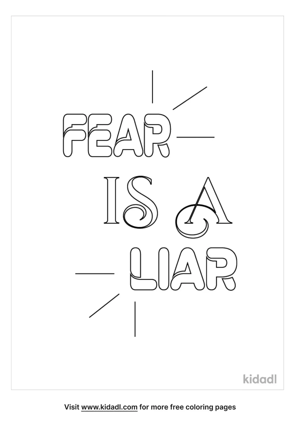 Fear Is A Liar Coloring Page