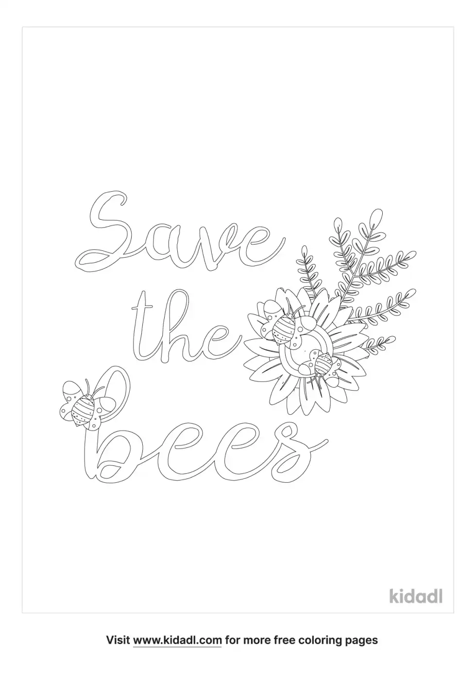 Save The Bees Coloring Page