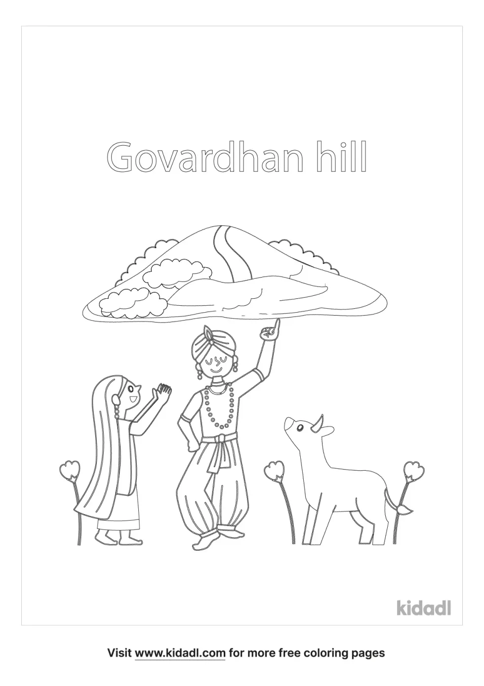 Govardhan Hill Iskcon Desire Tree Coloring Page