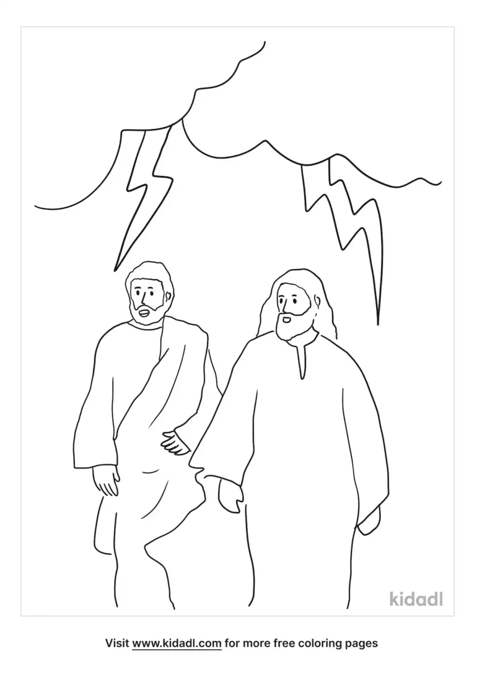 Bible Sons Of Thunder Coloring Page