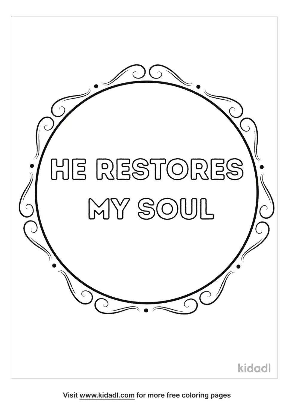 Restoreth My Soul Coloring Page