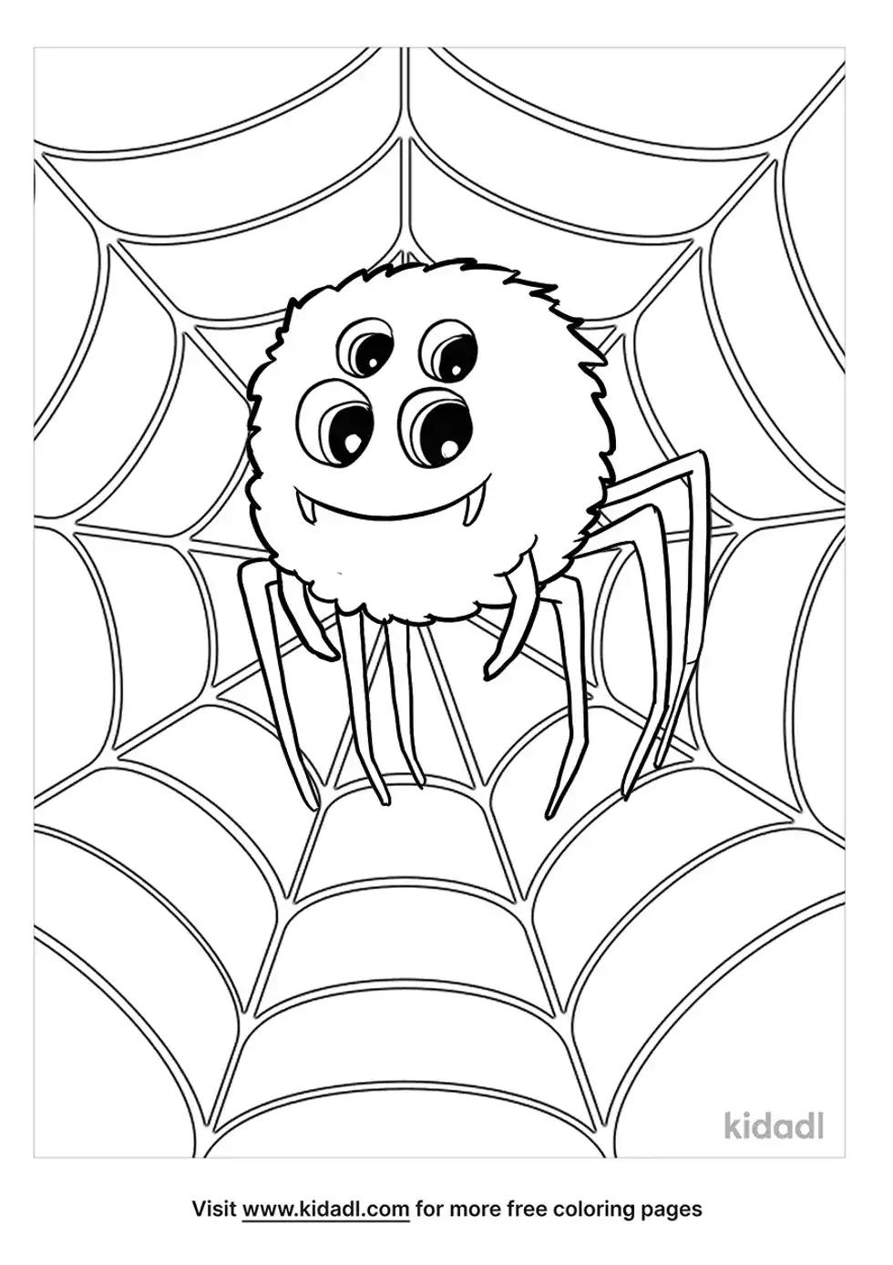 Spider On A Web Coloring Page