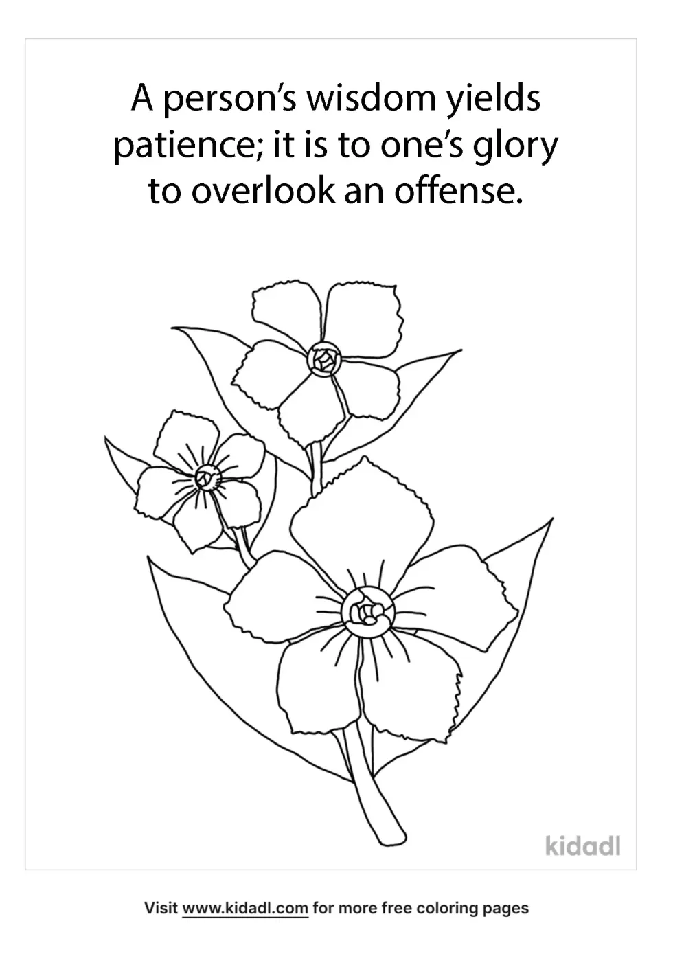 Proverbs 19:11 Verses Coloring Page