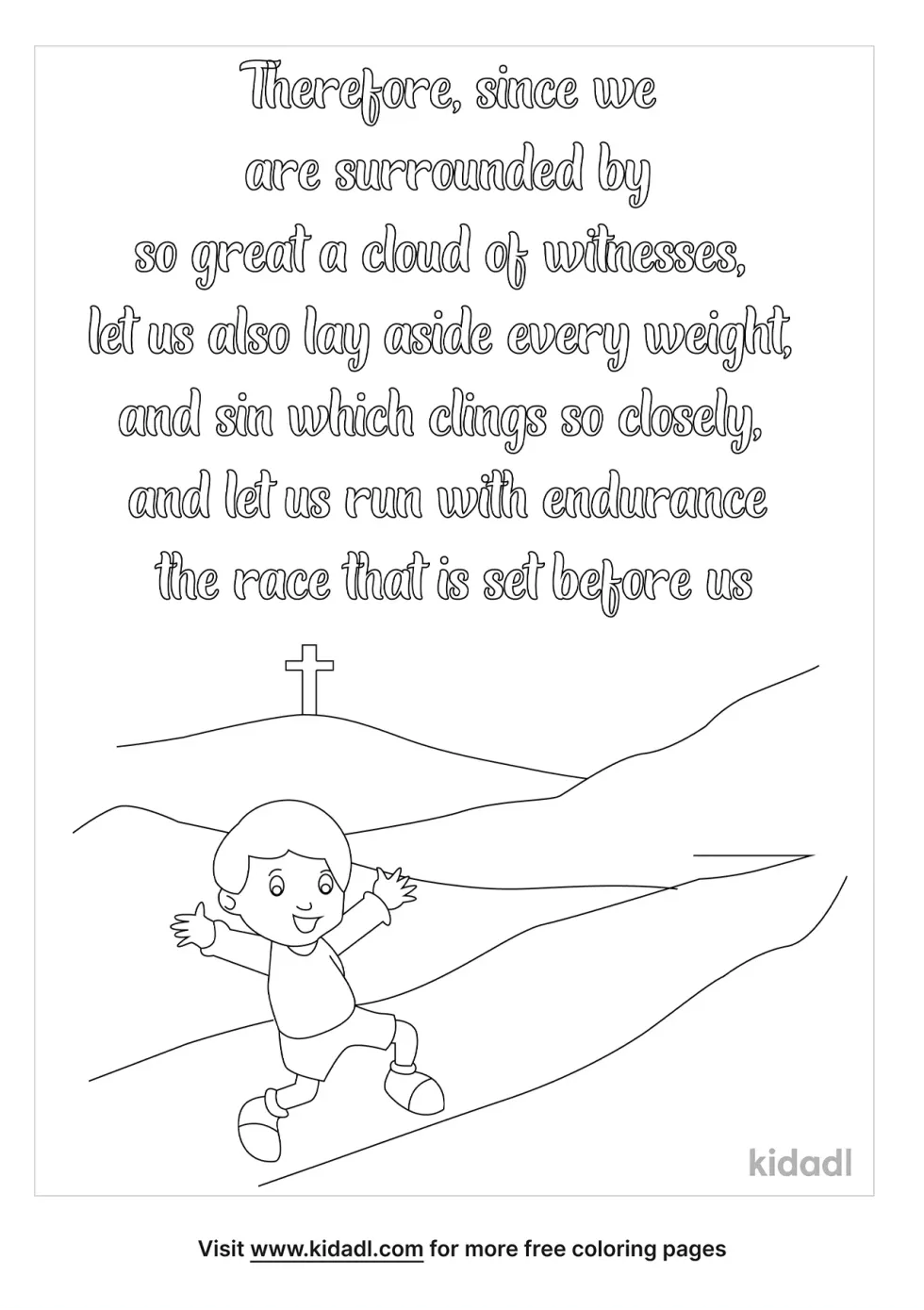 Hebrews 12: Run The Race Coloring Page