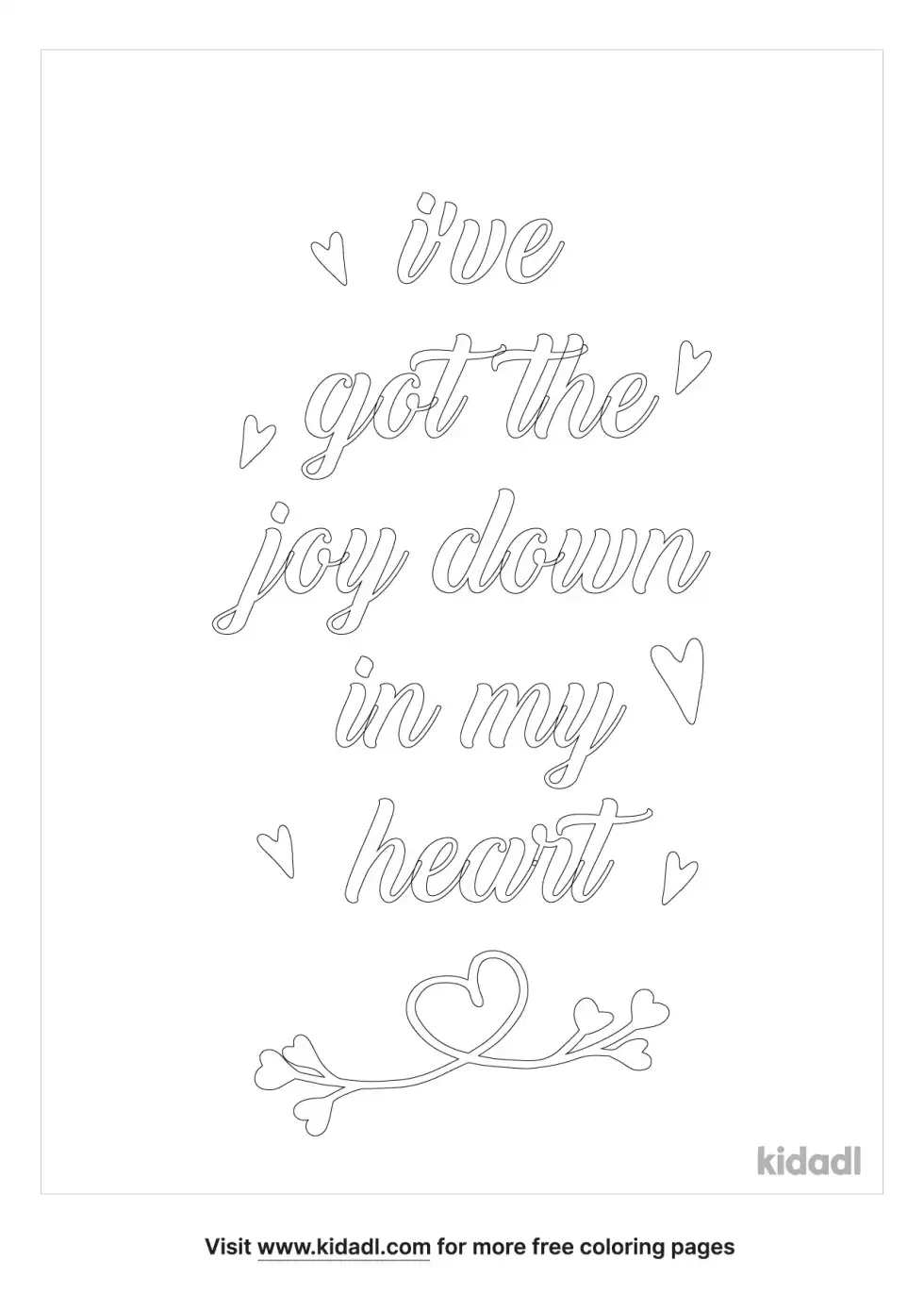 I've Got The Joy Down In My Heart Coloring Page