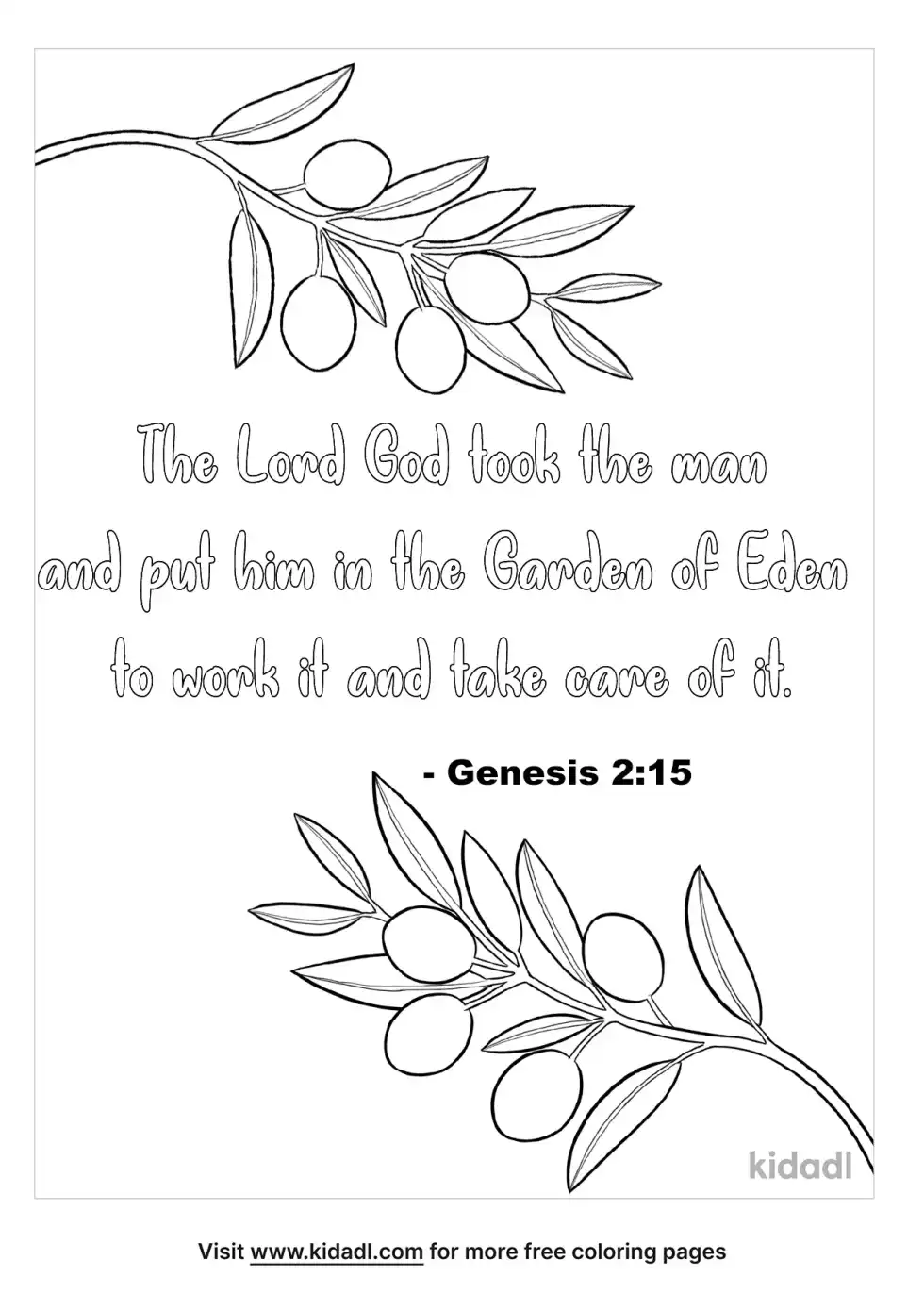Genesis 2:15 Coloring Page