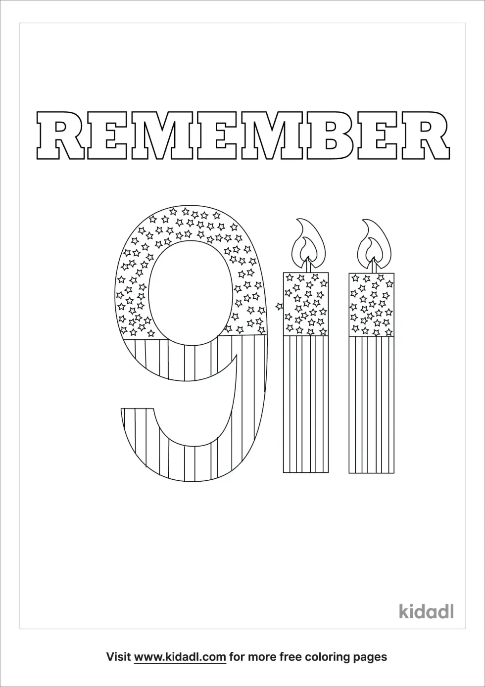Remember 911 Coloring Page