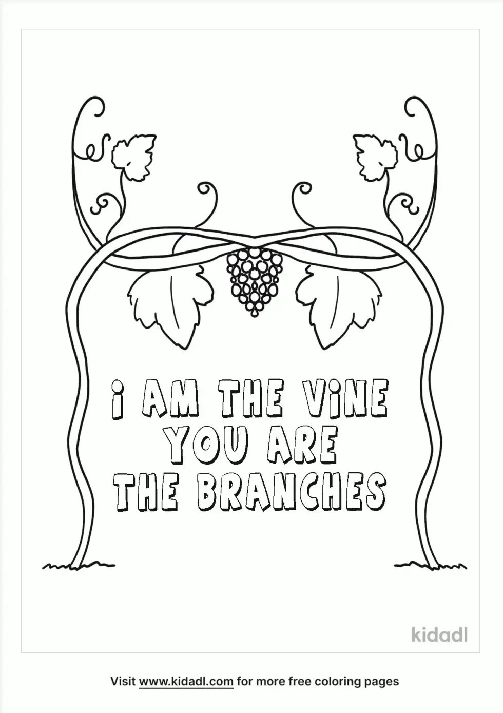 I Am The Vine You Are The Branches Coloring Page