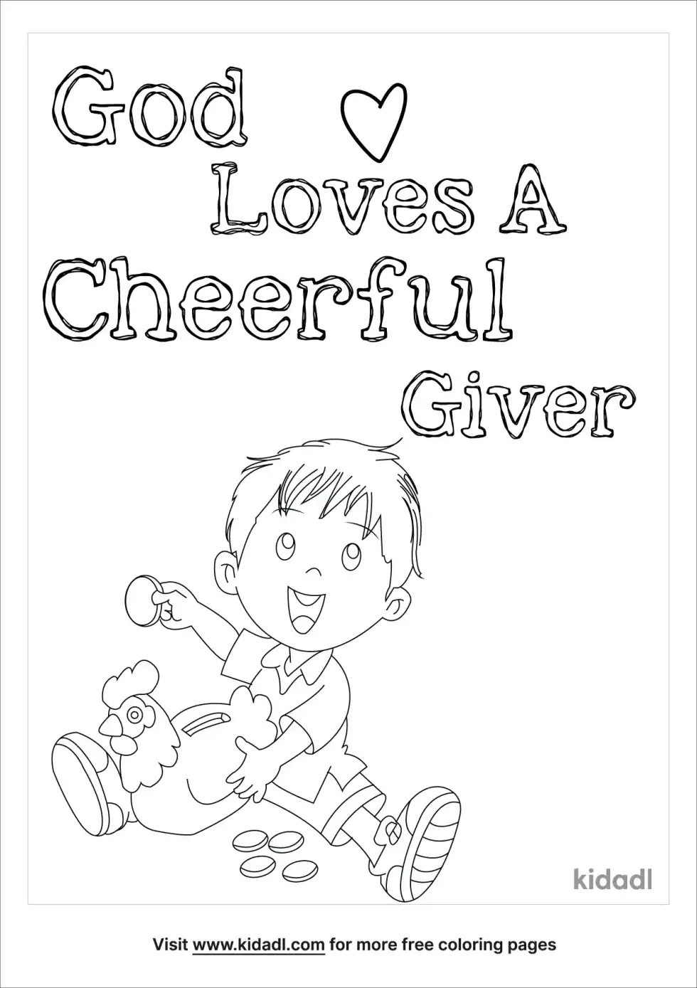 God Loves A Cheerful Giver Coloring Page