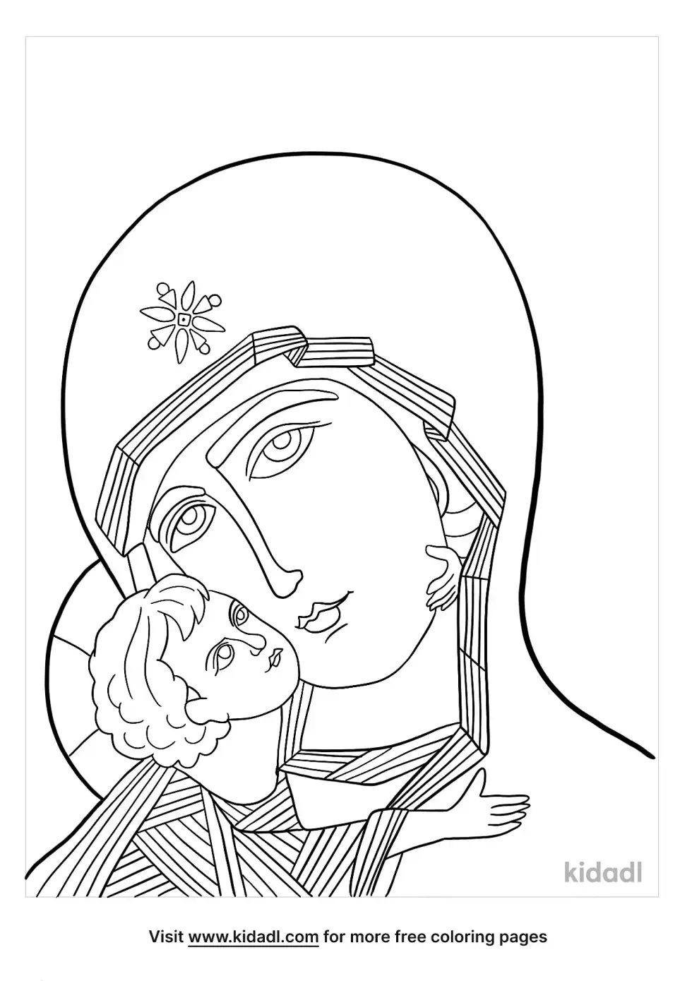 Byzantine Art Madonna And Child Coloring Page
