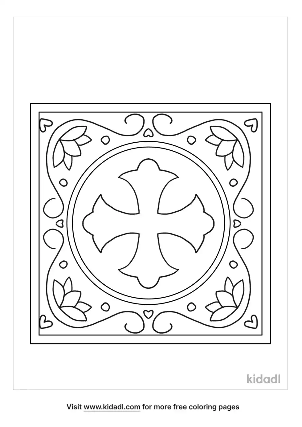 Coptic Cross Coloring Page