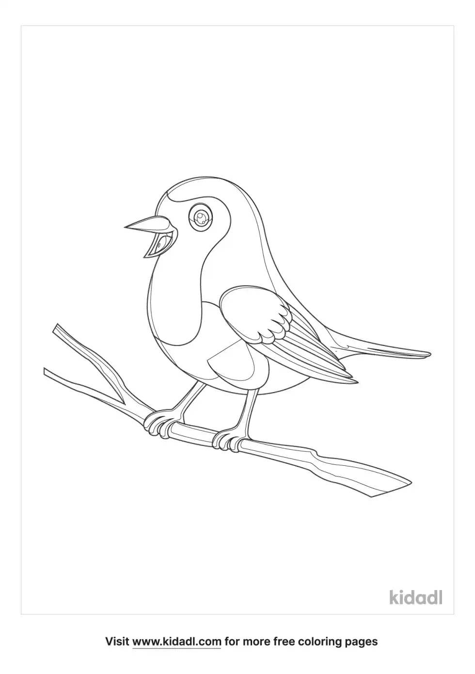 Robin Bird Coloring Page