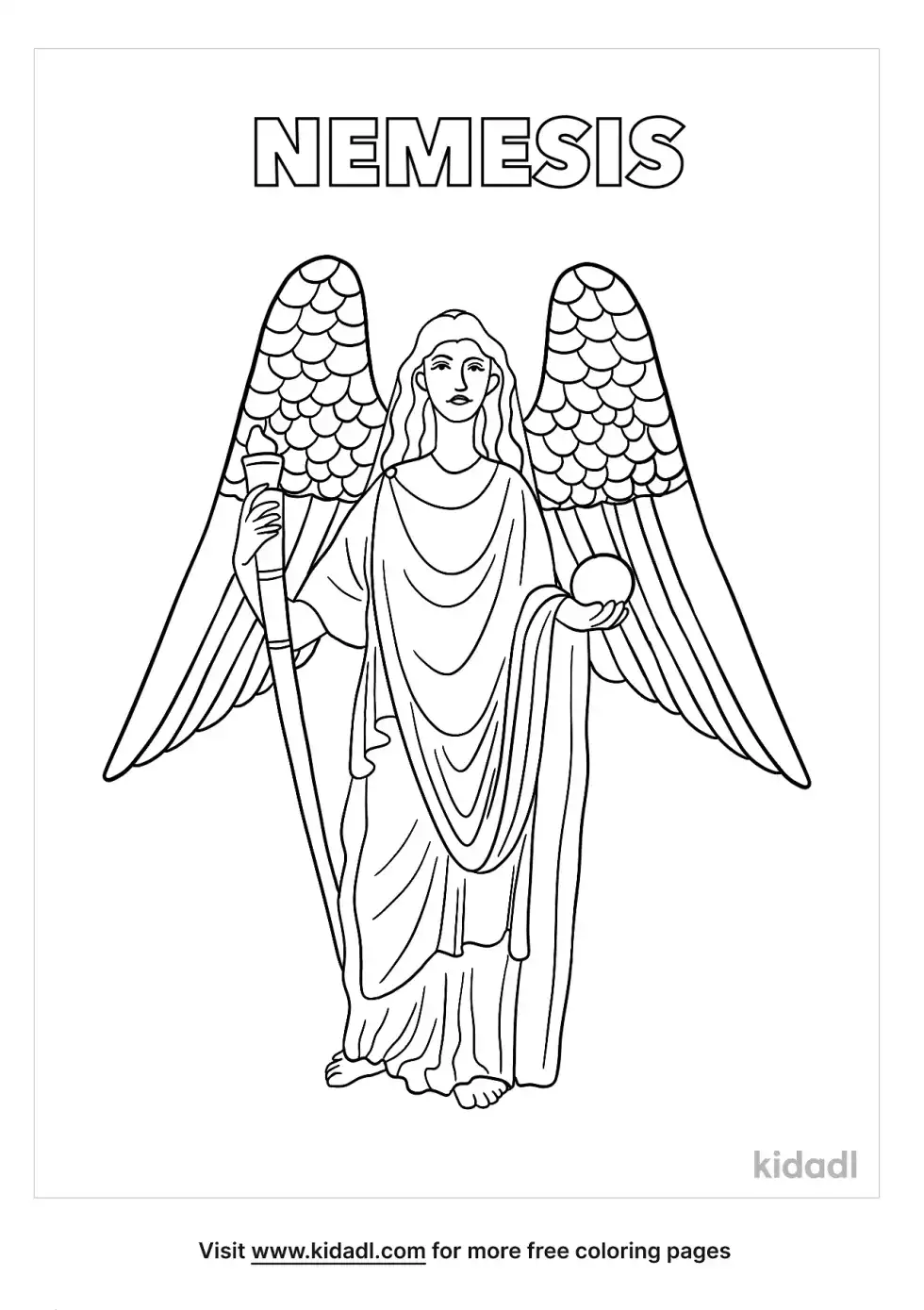 Nemesis Greek Goddess Coloring Page