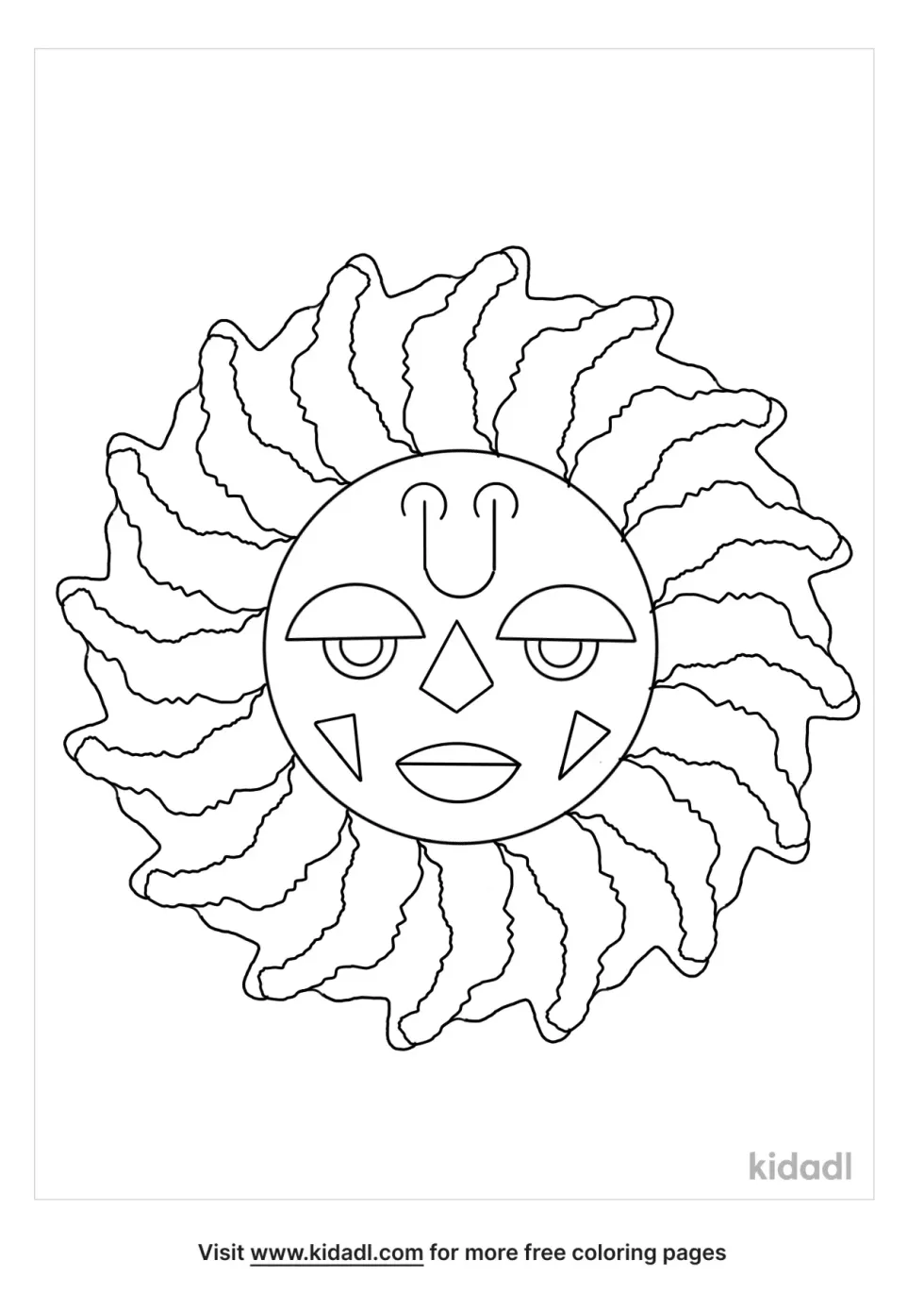 Tribal Sun Coloring Page
