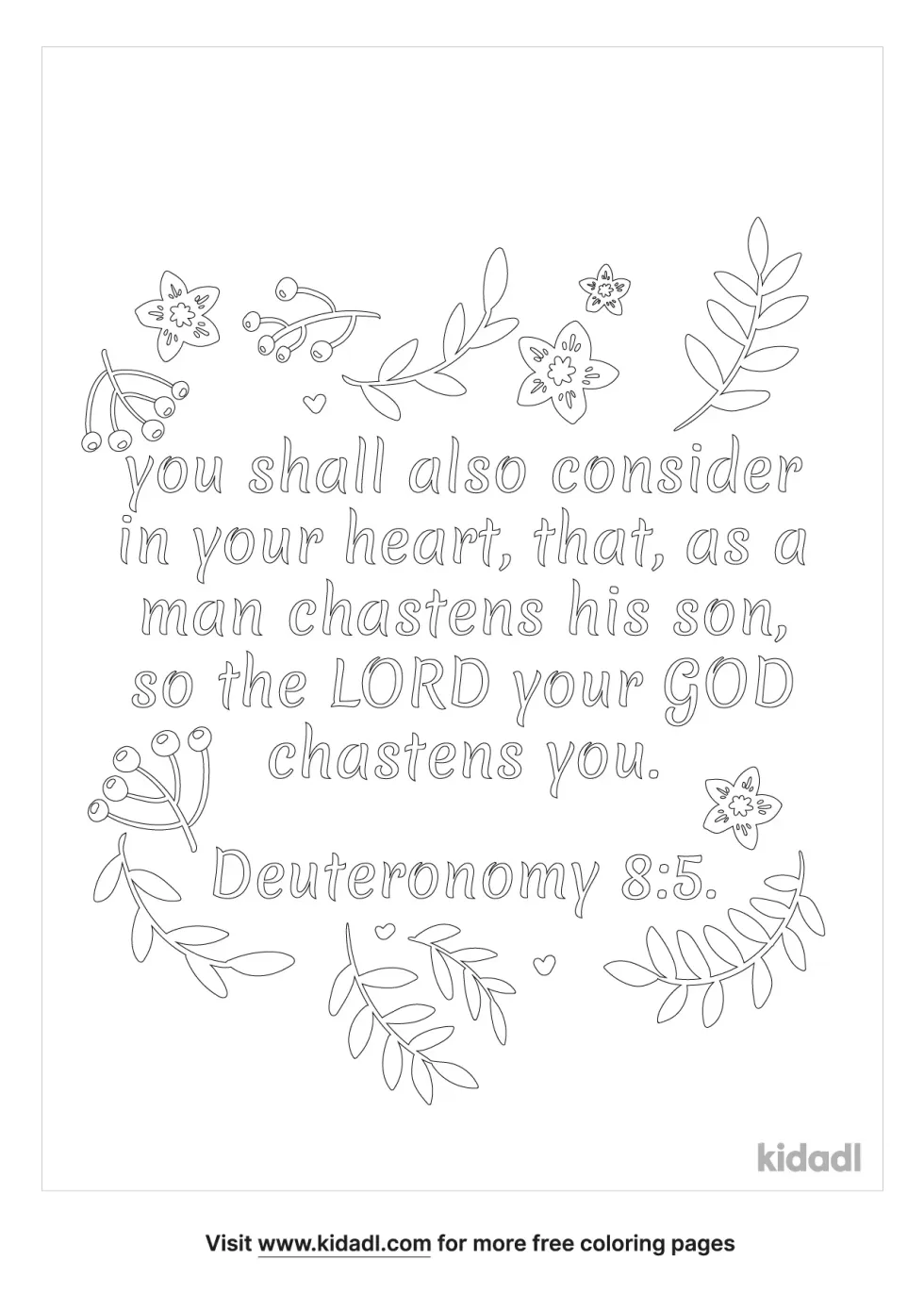 Deuteronomy 8:5 Coloring Page