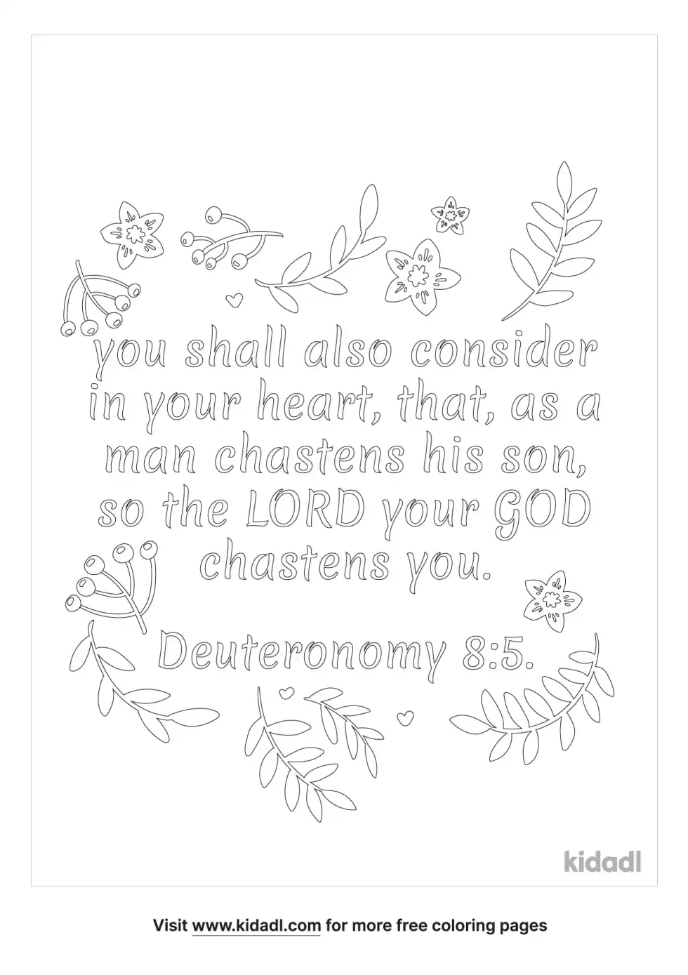 Deuteronomy 8:5 Coloring Page