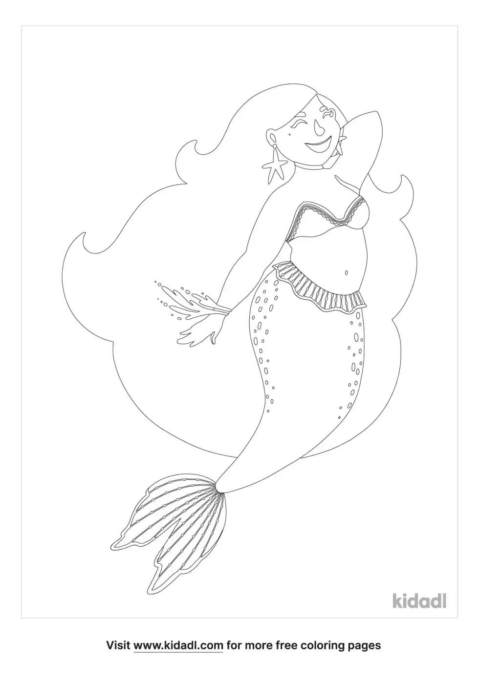 Fat Mermaid Coloring Page