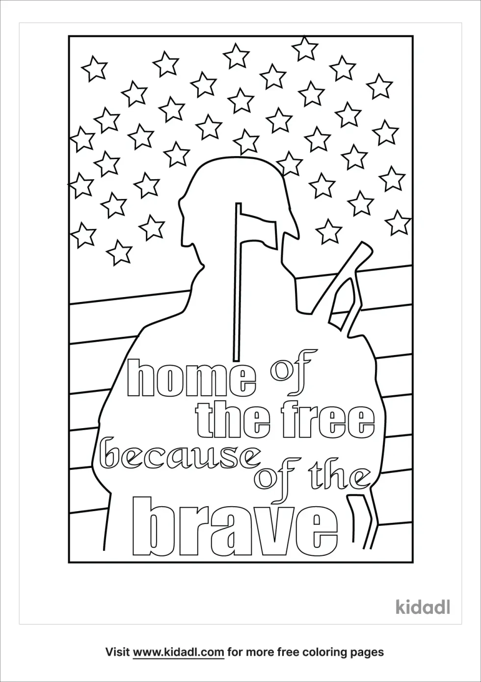 Home Of The Free Because Of The Brave Coloring Page