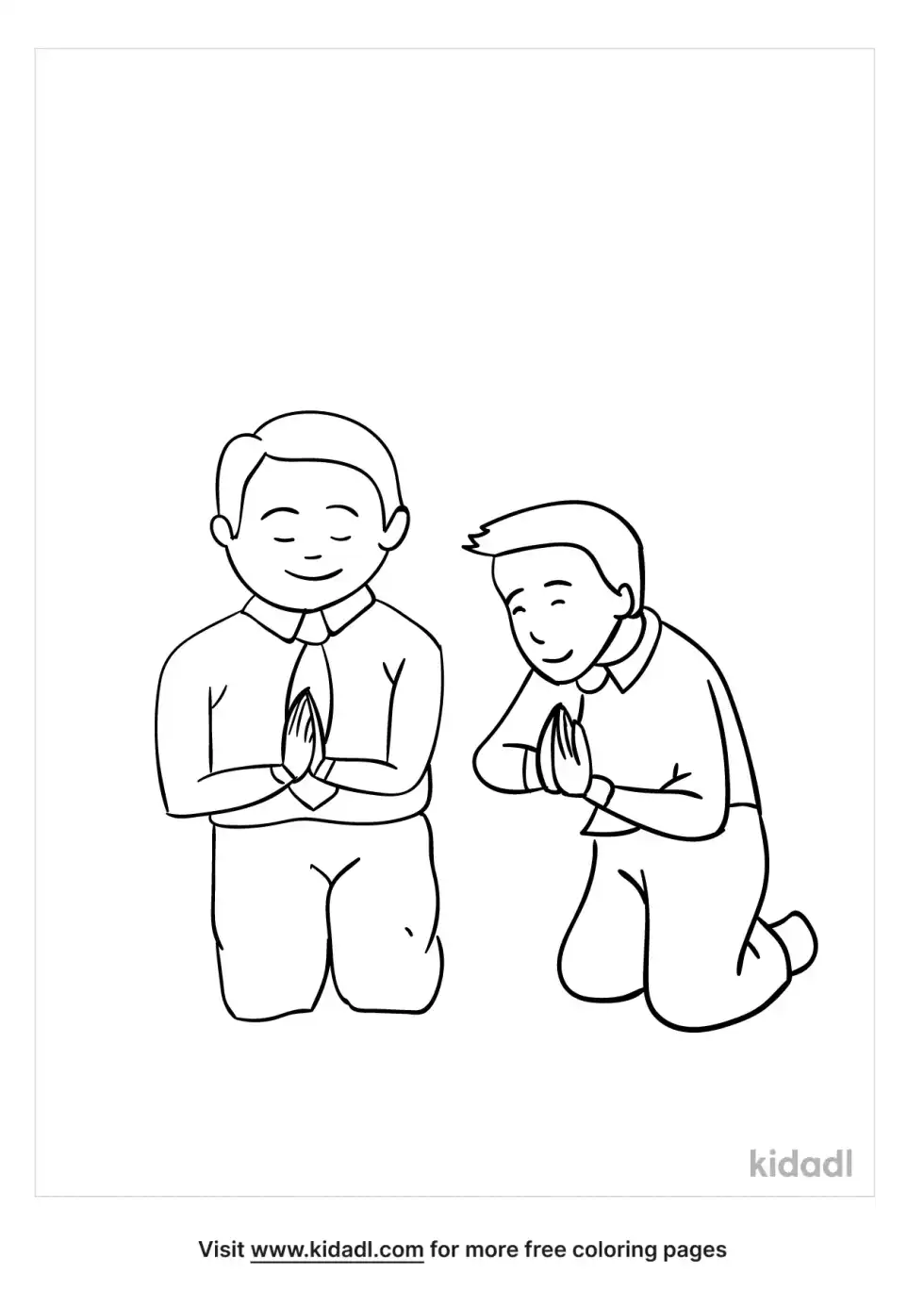 Dad Praying LDS Coloring Page