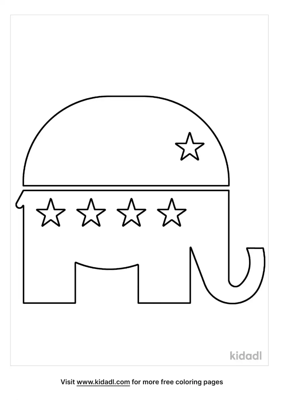 Republican Elephant Coloring Page