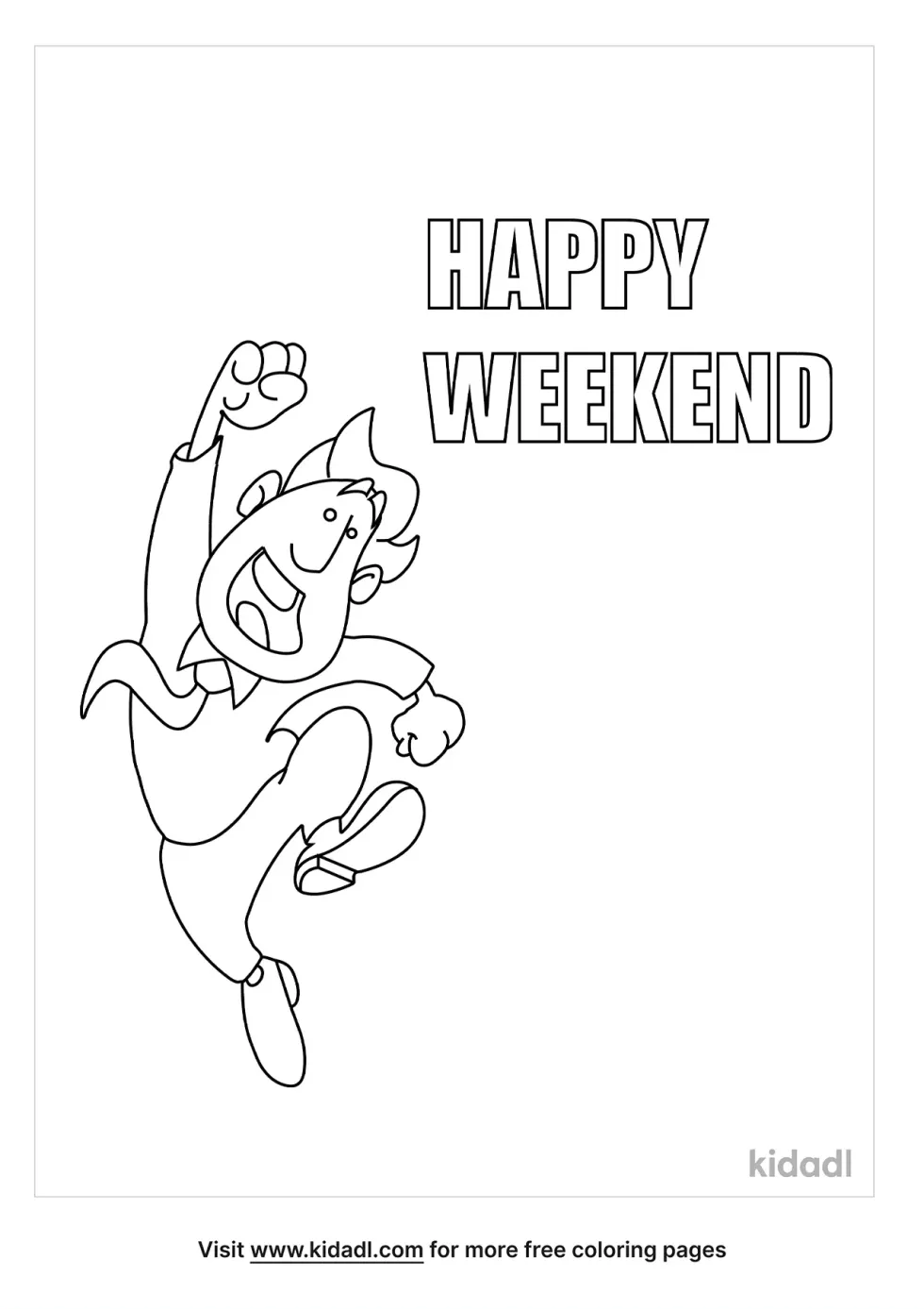Happy Weekend Coloring Page
