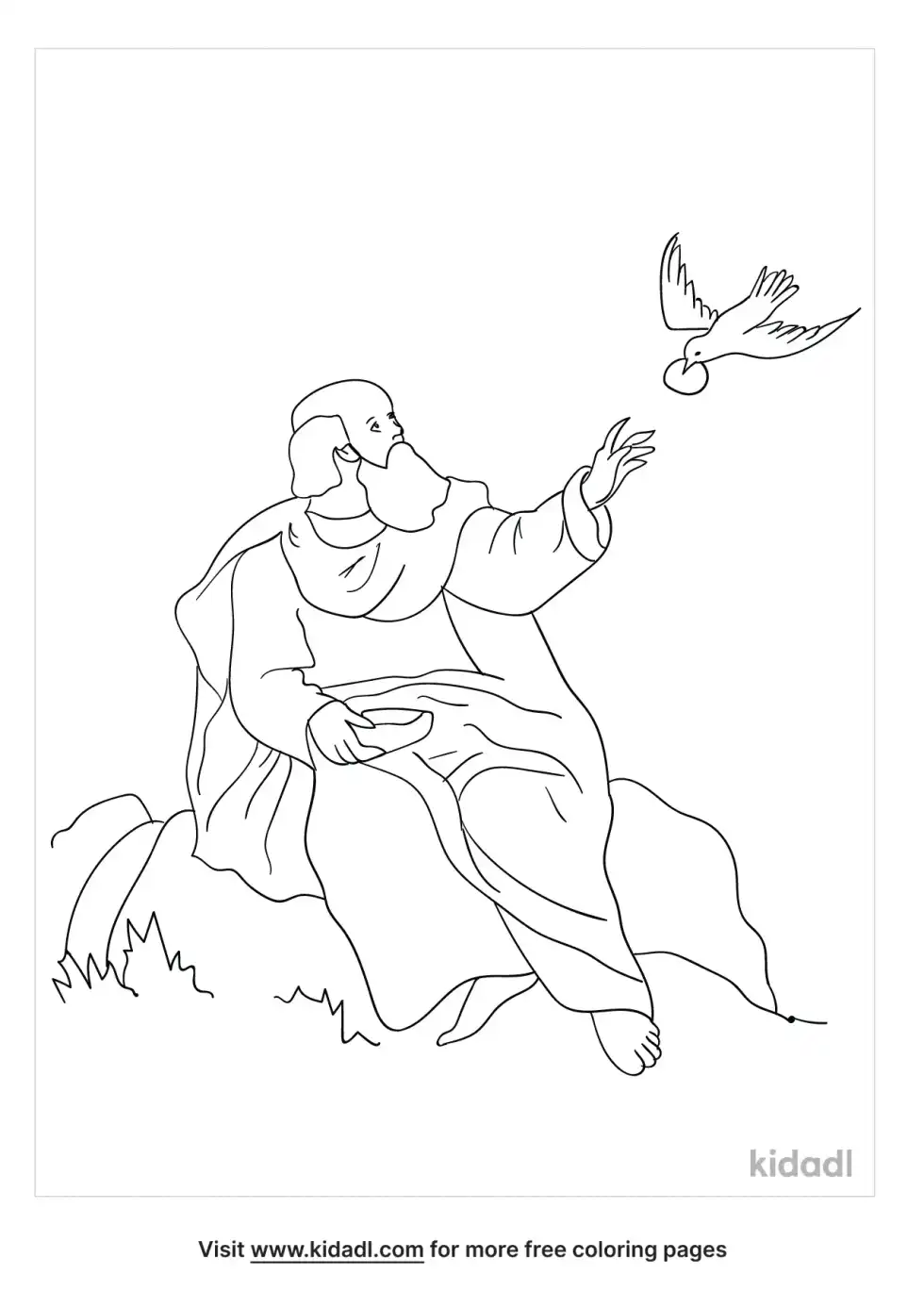 Elijah And The Ravens Coloring Page