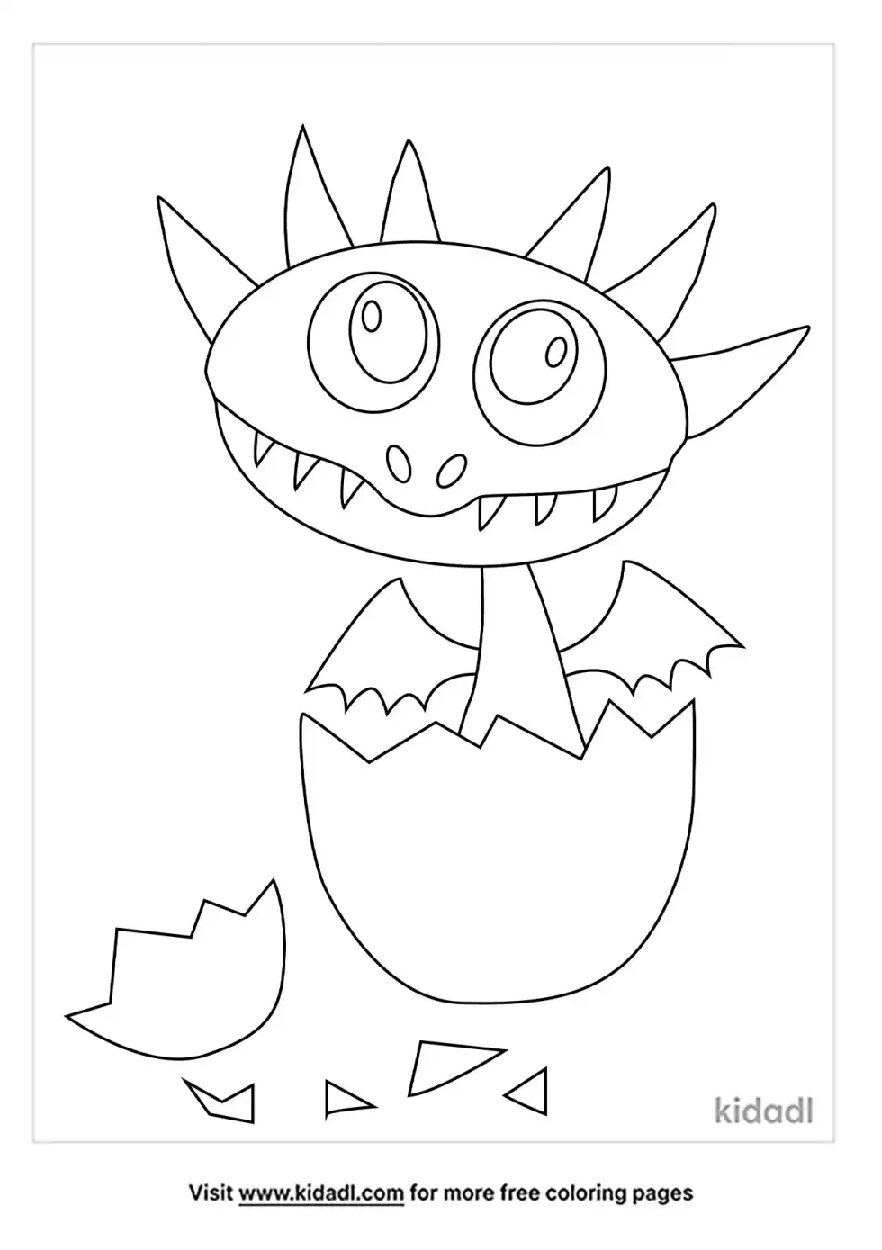Baby Dragon Hatching Coloring Page