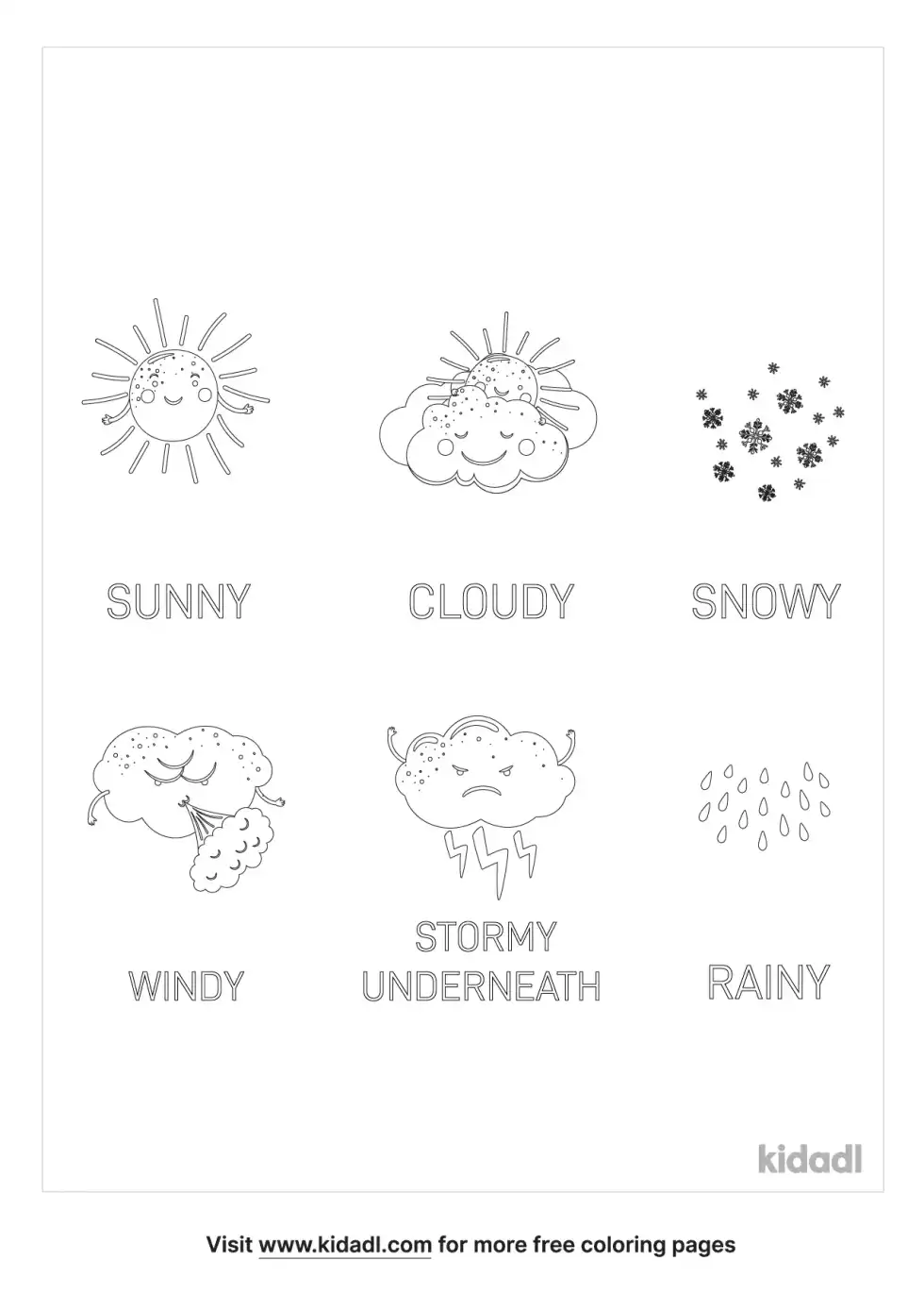 Different Types Of Weather Coloring Page