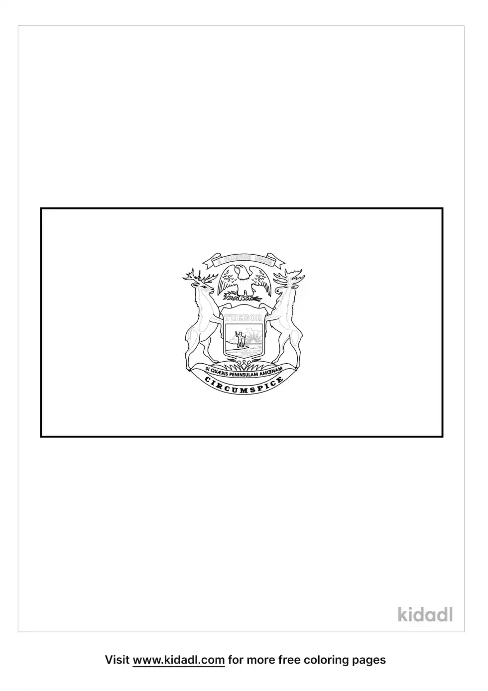 Michigan State Flag Coloring Page