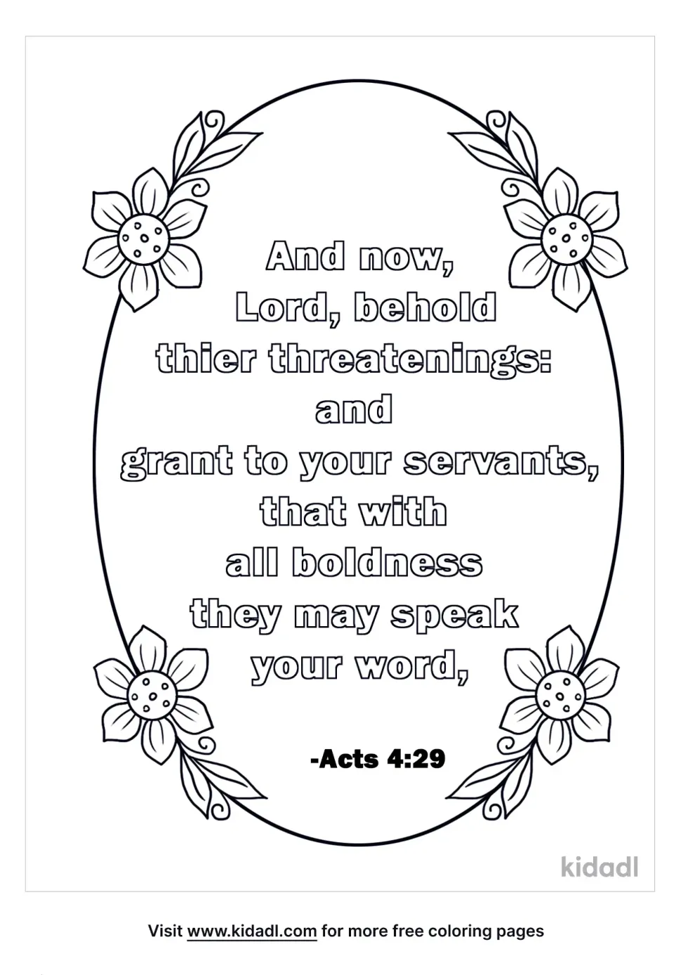 Acts 4:29 Coloring Page