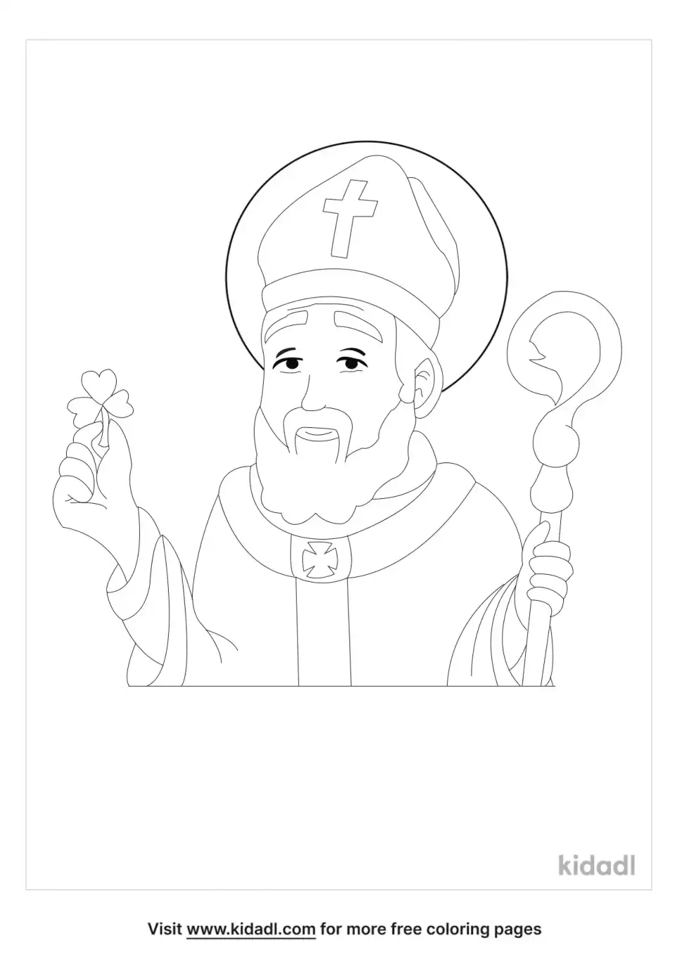 Saint Patrick Catholic Coloring Page