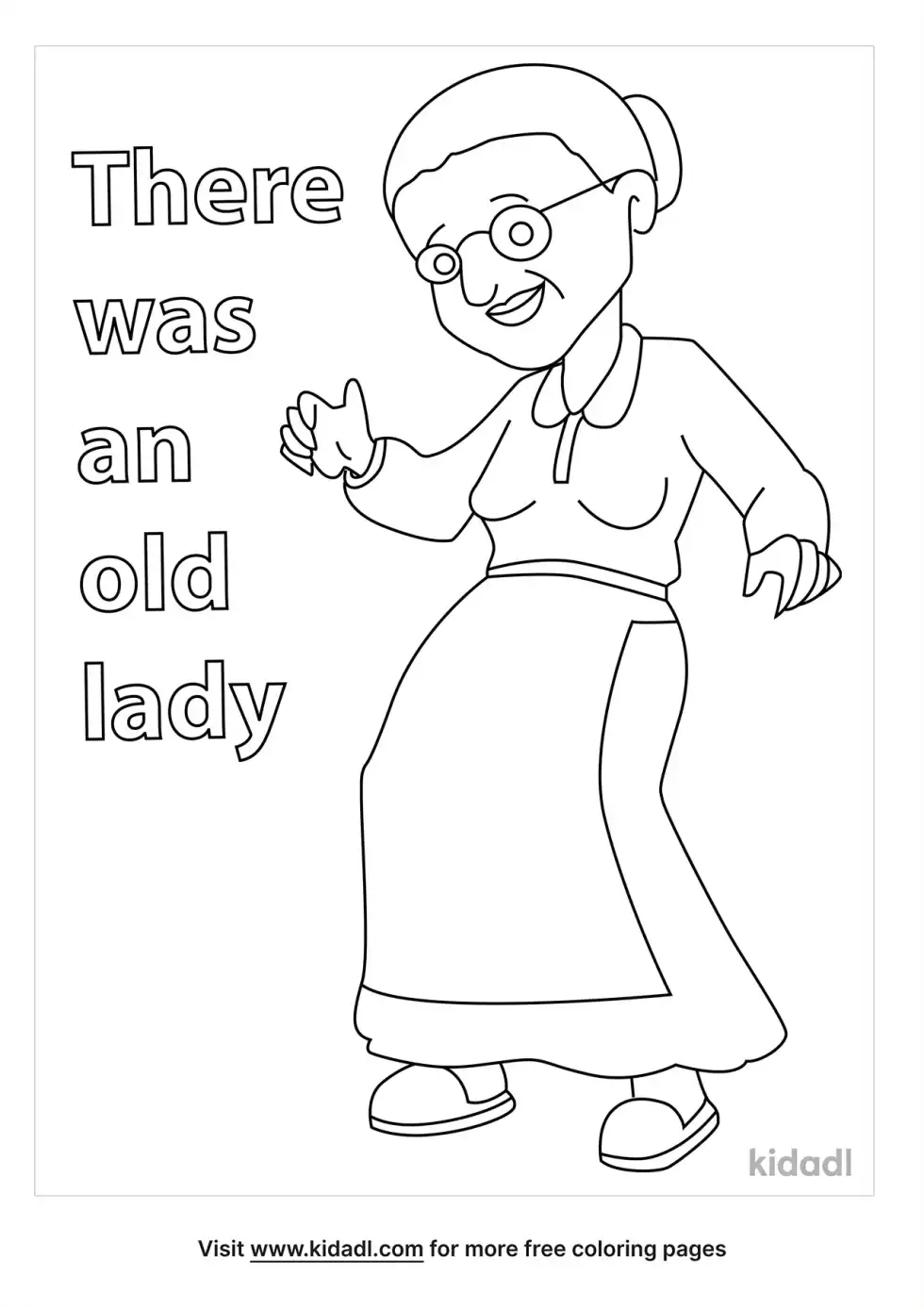 There Was An Old Lady Coloring Page