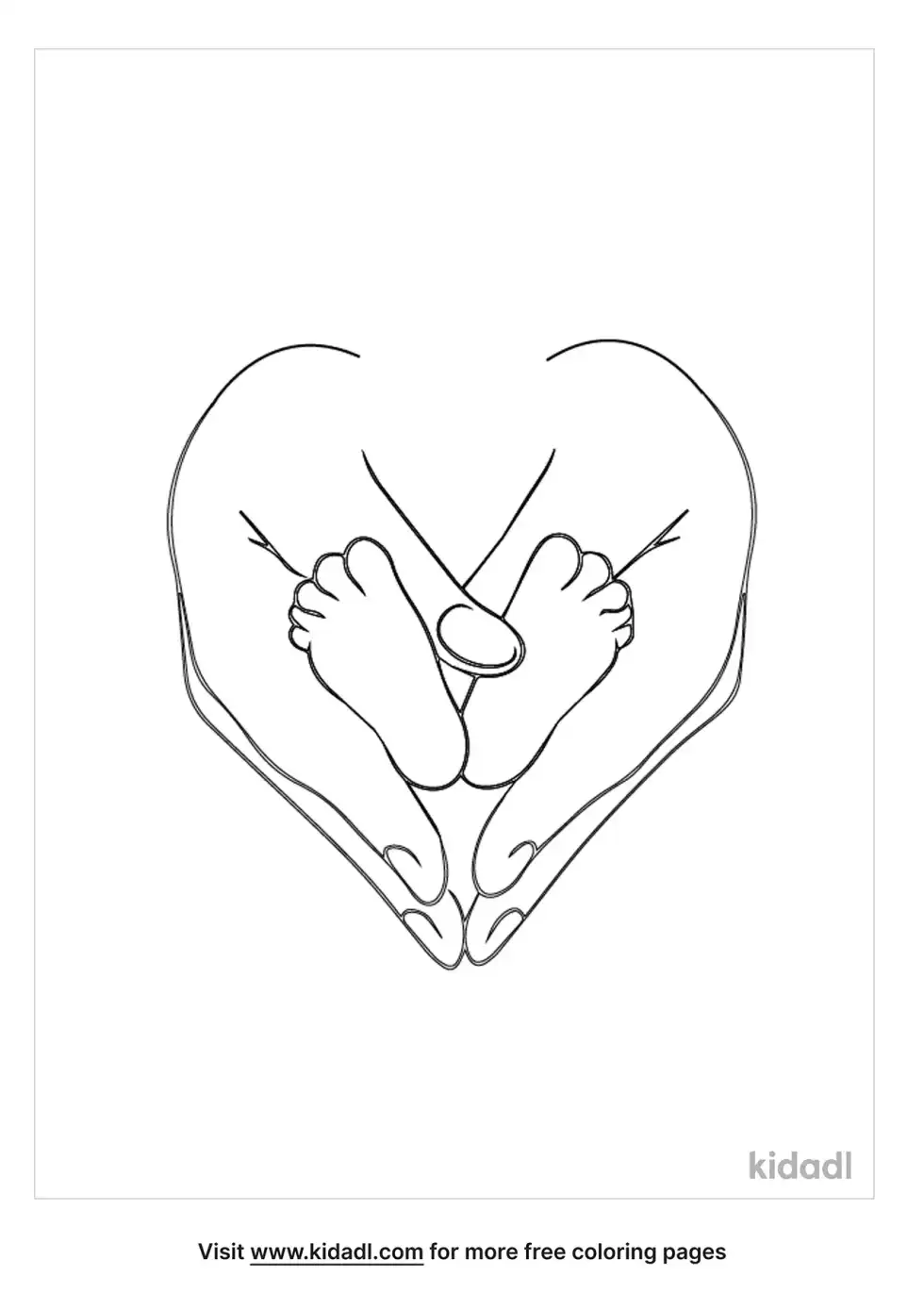 Holding Baby's Feet In A Heart Coloring Page