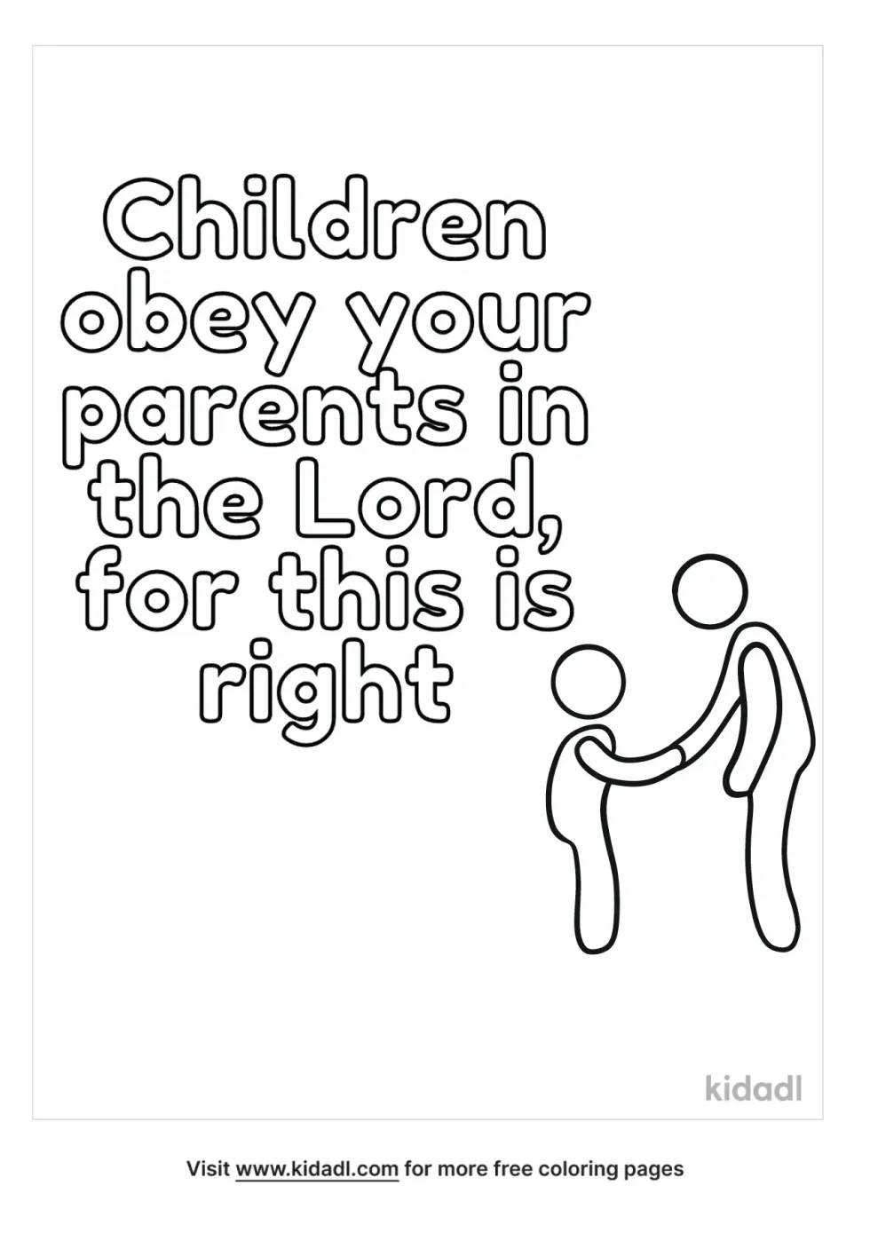 Obedience Ephesians 6:1 Coloring Page