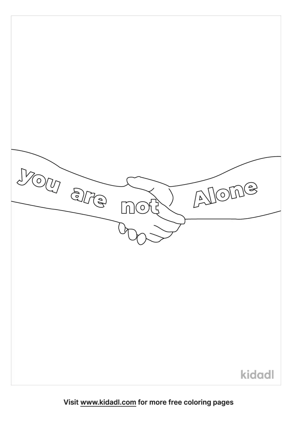 You Are Not Alone Coloring Page