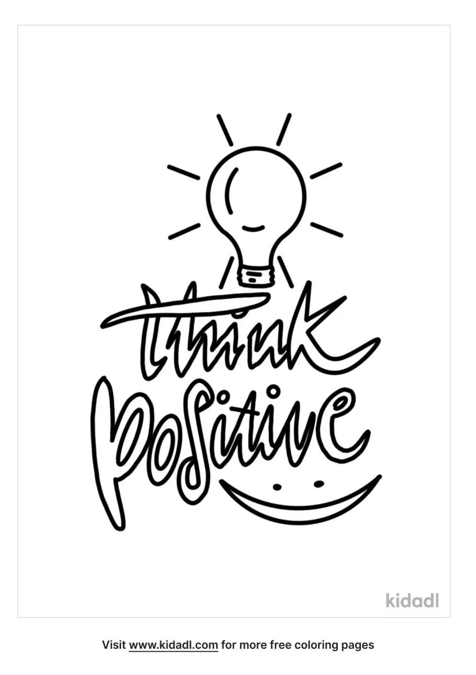 Think Positive Coloring Page