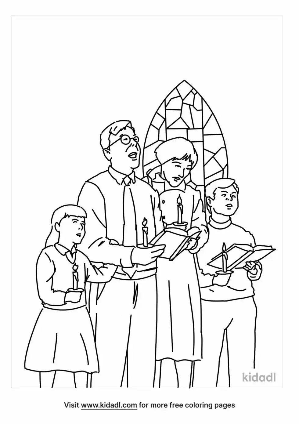 People Singing In Church Coloring Page