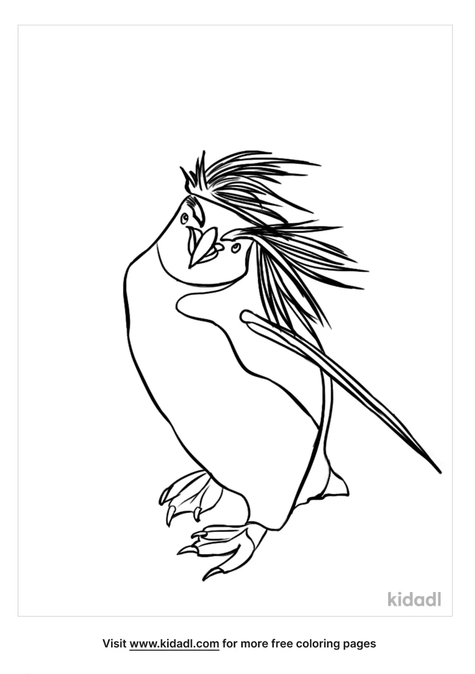 Northern Rockhopper Penguin Coloring Page