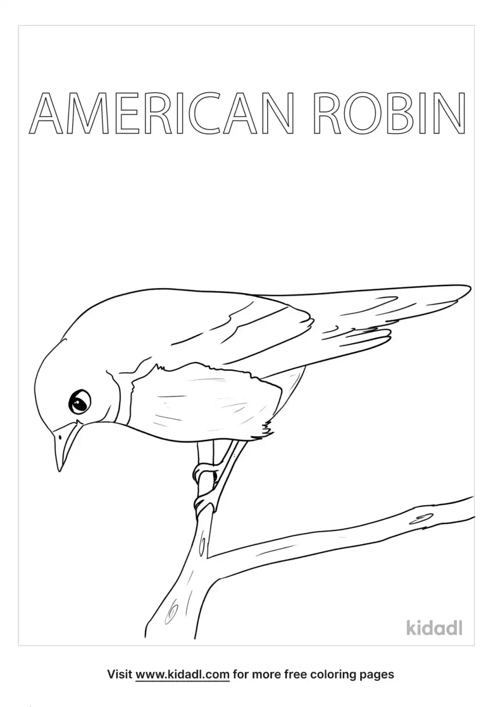 Michigan State Bird Coloring Page