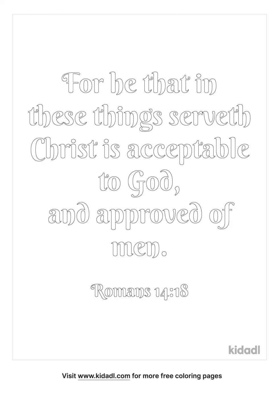 Romans 14:18 Coloring Page