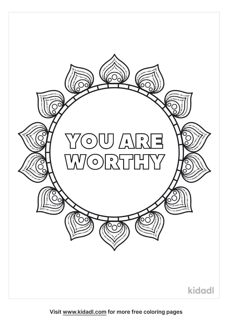 Positive Quote Coloring Page