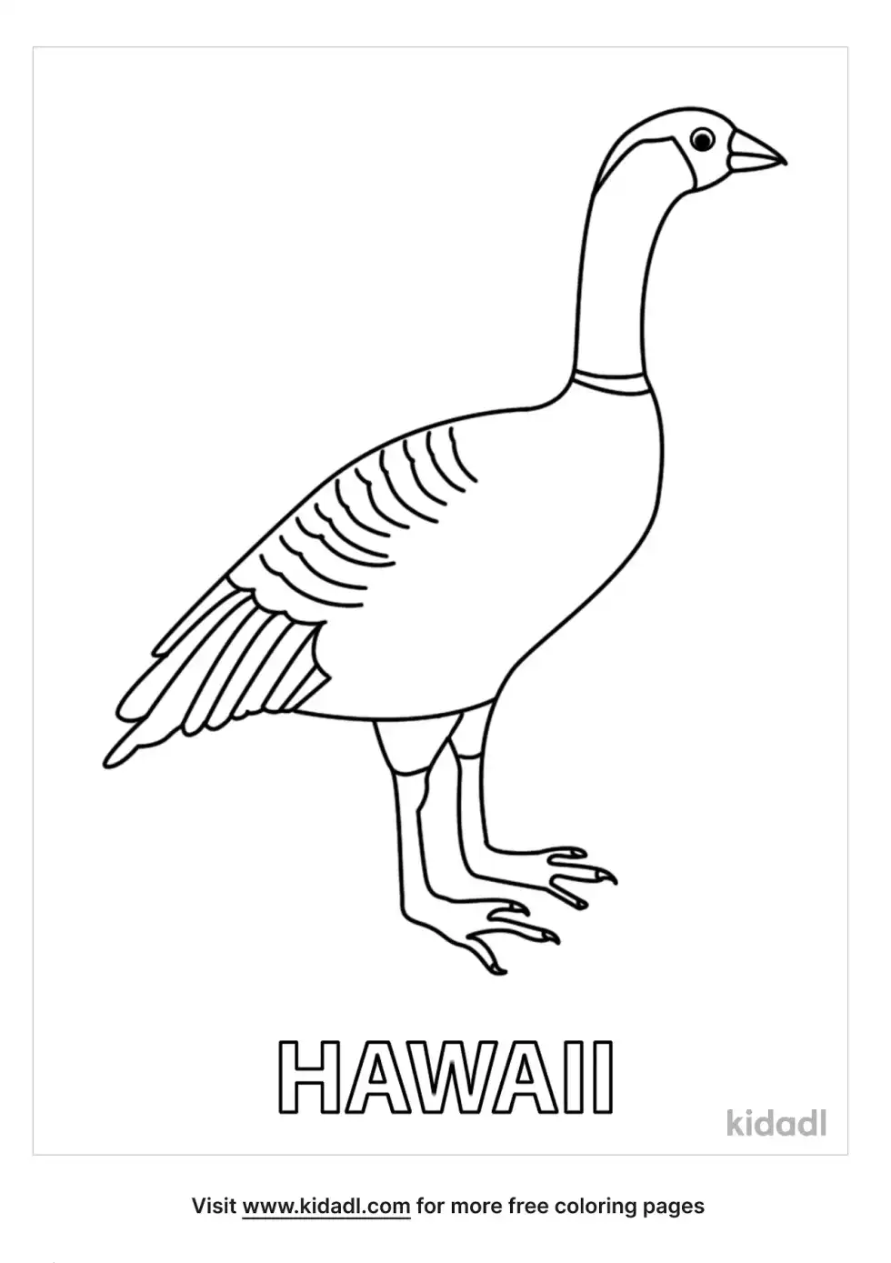Hawaii State Bird Coloring Page