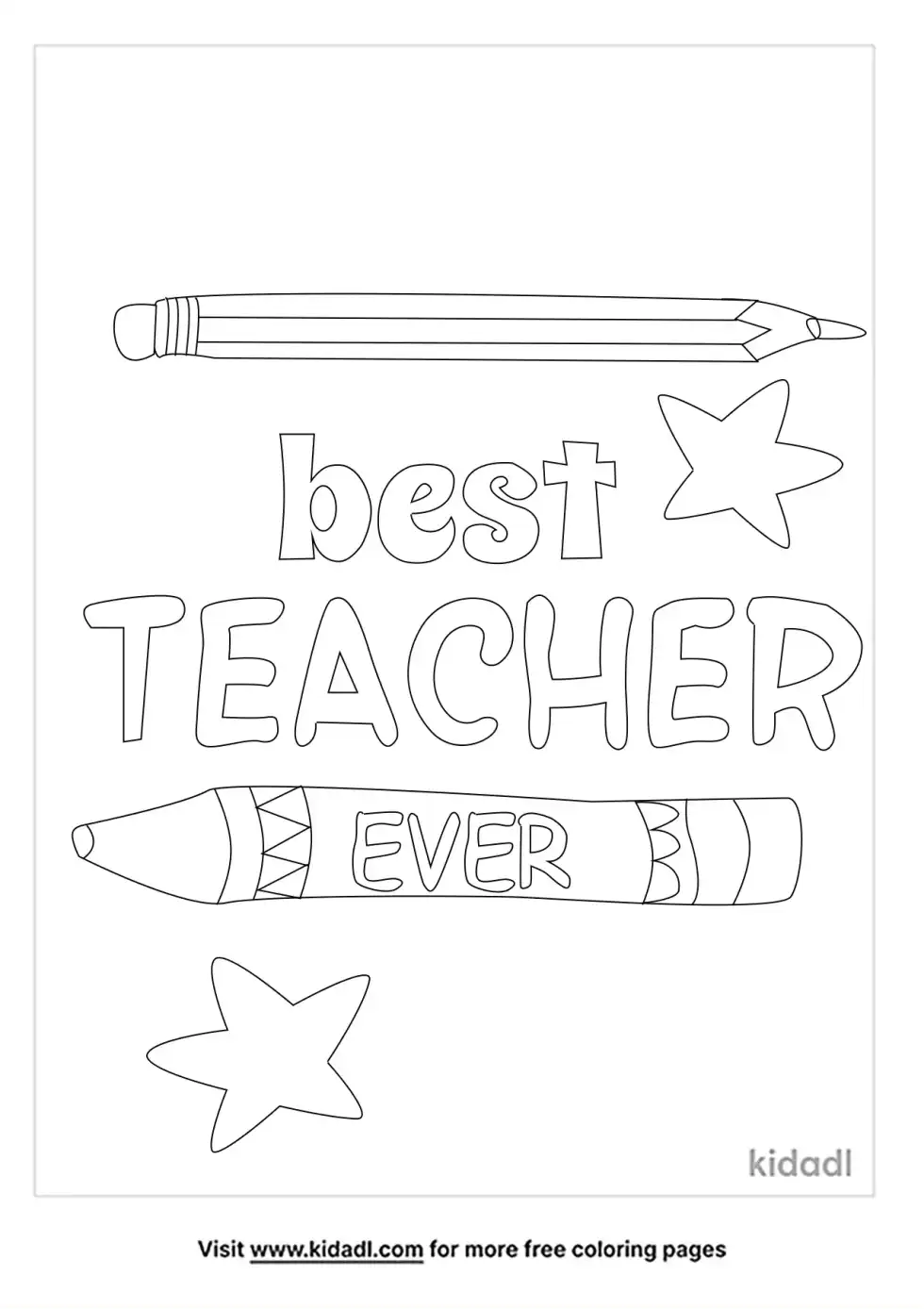 Best Teacher Ever Coloring Page
