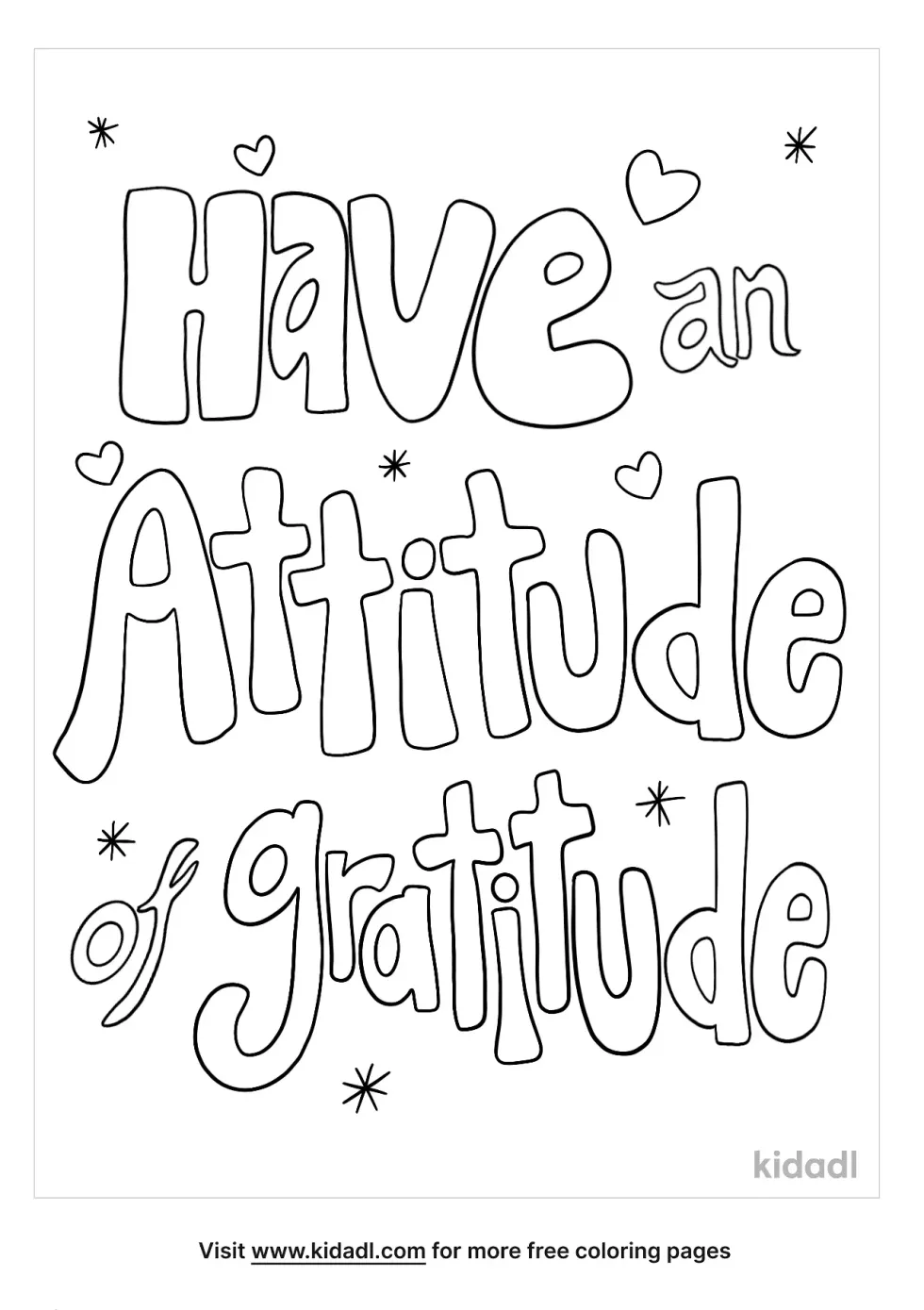 Attitude Of Gratitude Coloring Page
